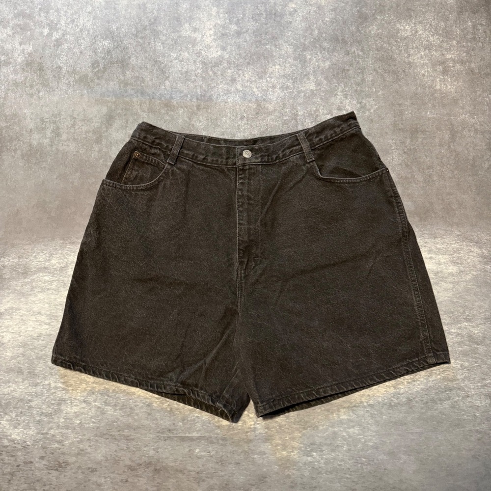 VTG Gitano Black Denim Shorts Womens 18 High Waisted Cotton 90s Mom Jorts 651